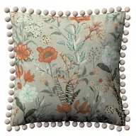 Poszewki na poduszki - Dekoria pl pl Poszewka Wera na poduszkę kolorowe kwiaty na szarym tle 45 × 45 cm Flowers 150-143-70 - miniaturka - grafika 1