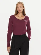 Bluzki damskie - Tommy Hilfiger Bluzka UW0UW05224 Fioletowy Regular Fit - miniaturka - grafika 1