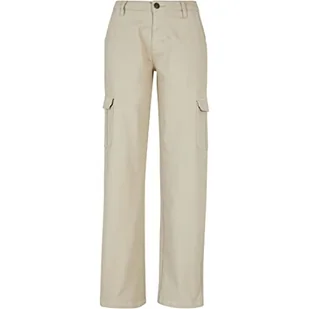 Urban Classics Damskie spodnie cargo z wysokim stanem, proste denim, spodnie cargo, Offwhite Raw, 28 - Spodnie damskie - miniaturka - grafika 1
