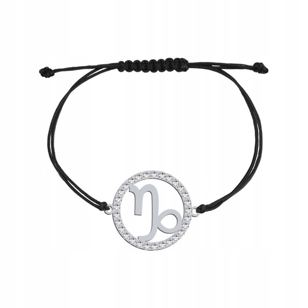 Bransoletka Srebrna ze Znakiem Zodiaku Koziorożec 925 DEDYKACJA GRATIS