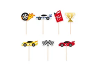 Ciasta i półprodukty do ciast - Pikery na tort Wyścigówki - 10,5 cm - 7 szt. - miniaturka - grafika 1