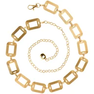 Paski - Ozdobny Pasek Damski Do Sukienki Metalowy Łańcuszek Elegancki Złoty - miniaturka - grafika 1