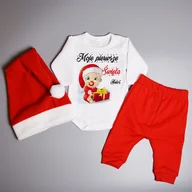 Body dla niemowląt - Moje pierwsze Święta (imię) - komplet świąteczny, czapka mikołaja - miniaturka - grafika 1