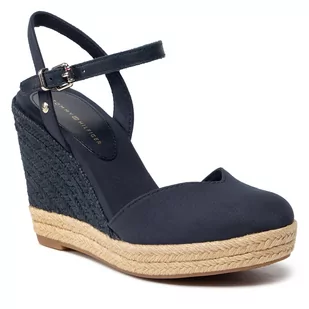 Tommy Hilfiger Espadryle Basic Closed Toe High Wedge FW0FW04786 Desert Sky DW5 - Espadryle damskie - miniaturka - grafika 1
