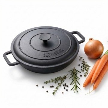 Skottsberg Cast Iron Patelnia z pokrywką 31,5 cm dwa uchwyty Żeliwna
