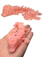 Figurki dekoracyjne - Smok Kwiatkowy 3D "Flowers" – Perłowo-Różowy figurka 15,5cm - miniaturka - grafika 1