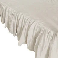 Prześcieradła - Prześcieradło Na Łóżko Bawełniane Z Ozdobną Falbanką 140X200 Cm Jasnoszare - miniaturka - grafika 1