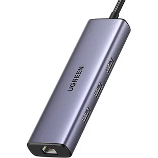 Adapter 1w6 UGREEN CM512 USB-C do 3x USB A 3.0, HDMI, RJ45, PD Converter - Huby USB - miniaturka - grafika 1
