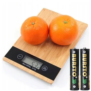 Waga Kuchenna Bambusowa elektroniczna mała drewniana 5kg do kawy baterie - Wagi kuchenne - miniaturka - grafika 1