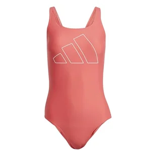 adidas Damski strój kąpielowy Big Bars X Back 40, Półprzezroczysty czerwony/biały, 44 - Stroje kąpielowe - miniaturka - grafika 1