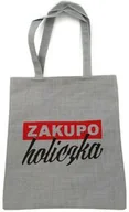 Plecaki worki - Torba z nadrukiem ZAKUPOholiczka szara - miniaturka - grafika 1