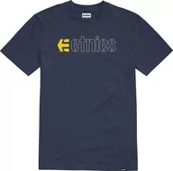 Koszulki męskie - t-shirt męski ETNIES ECORP TEE Navy/White/Yellow - miniaturka - grafika 1