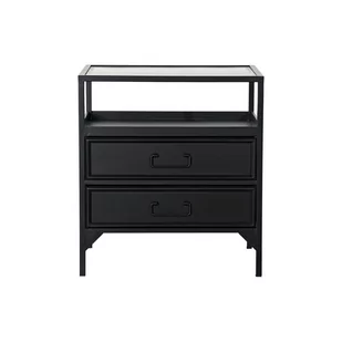 Emaga Stolik Nocny DKD Home Decor Metal Szkło (50 x 40 x 55 cm) - Ławy i stoliki kawowe - miniaturka - grafika 1
