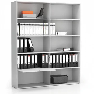 B2B Partner Regał biurowy szeroki LAYERS, 1 schowek, 1582 x 400 x 1905, biały 611490 - Regały biurowe - miniaturka - grafika 2