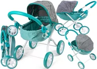 Domki dla lalek - Wózek Dla Lalek Głęboki Z Gondolą Max Miętowy Zabawka Wózki Dla Lalki Zabawkowe Do Zabawy - miniaturka - grafika 1