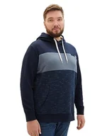 Bluzy męskie - TOM TAILOR bluza męska plus size, 32438 - Navy Soft Spacedye, 3XL duże rozmiary - miniaturka - grafika 1