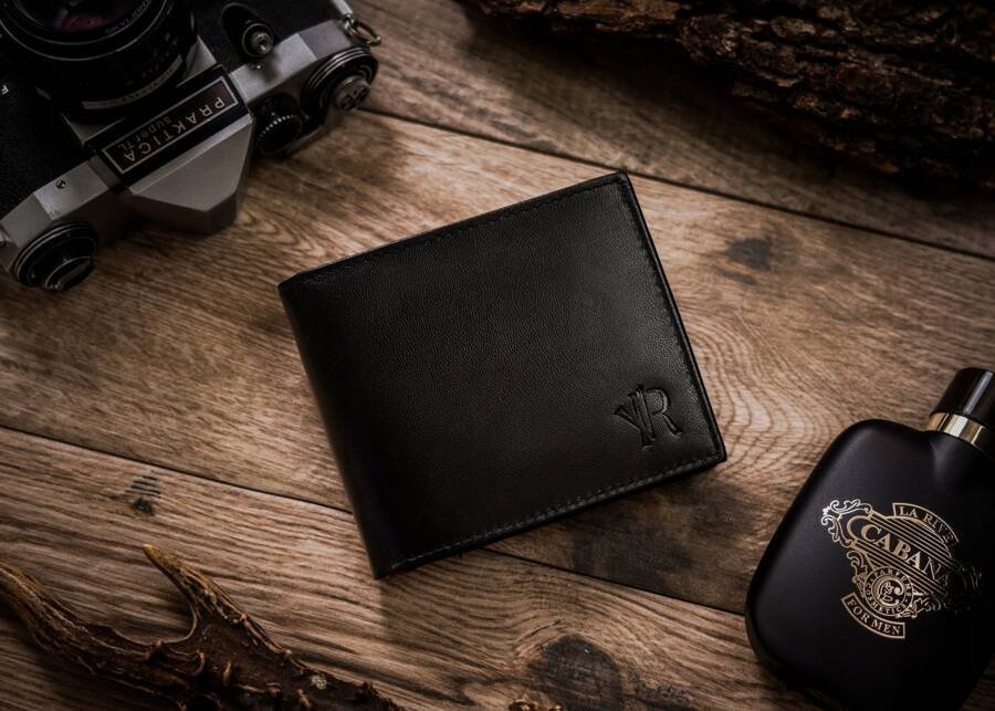 Rovicky Skórzany portfel męski bez zapięcia zewnętrznego - Rovicky NoSize