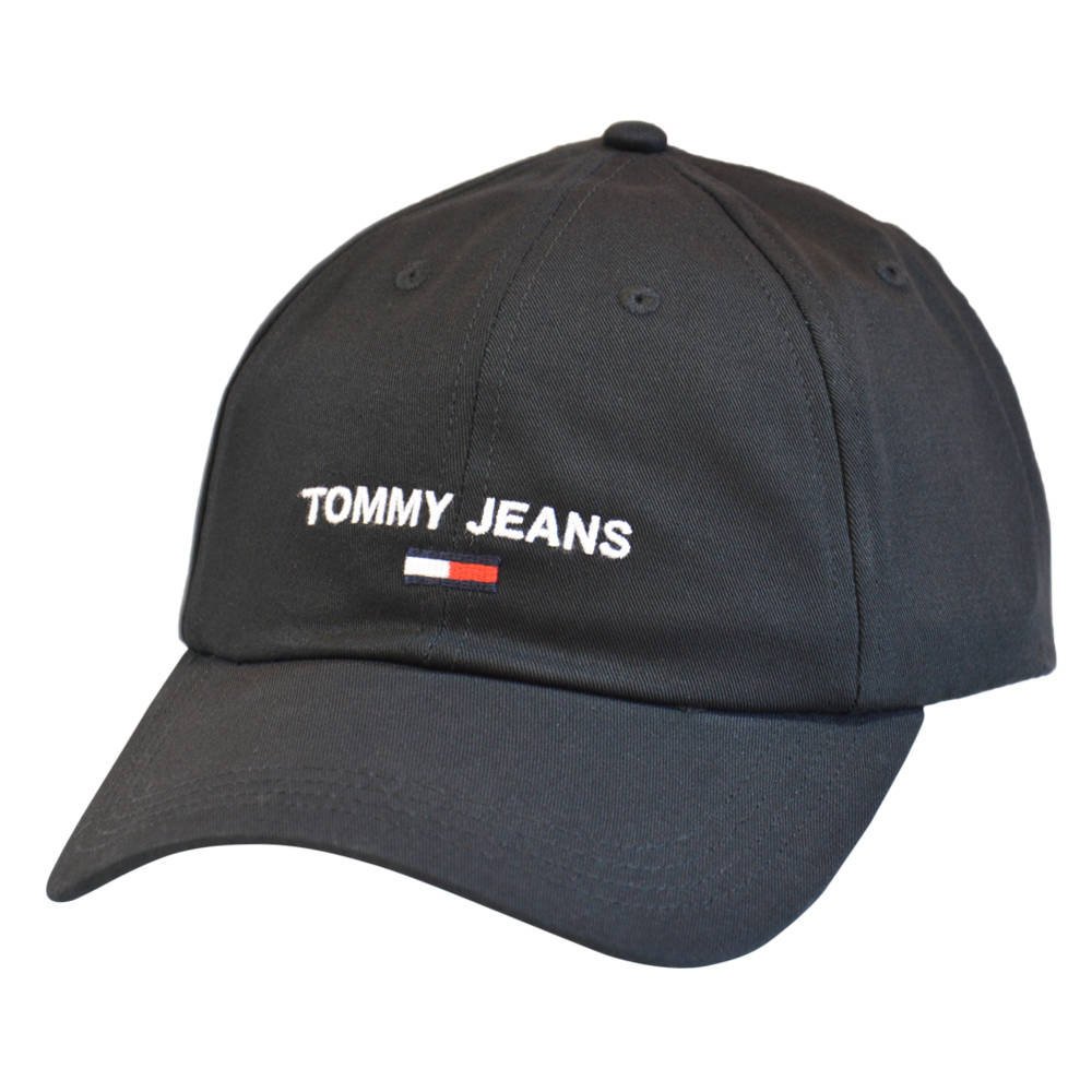 Czapka z daszkiem Tommy Jeans Sport Cap Czarna - AW0AW11660-BDS
