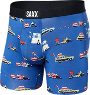 Majtki męskie - Bokserki męskie szybkoschnące SAXX VIBE Boxer Brief - pojazdy - niebieskie - miniaturka - grafika 1