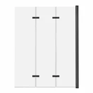 Parawany nawannowe - ADNaturalnie Parawan nawannowy trzyczęściowy składany SAJNO 100x150 cm szkło transparentne wykończenie CZARNE z powłoką NANO SPW-003-100CZ - miniaturka - grafika 1