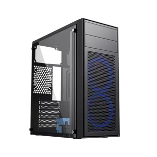 GEMBIRD OBUDOWA FORNAX M100B MIDI-TOWER (2X USB 2.0, 1X USB 3.0, HD AUDIO) , NIEBIESKIE PODŚWIETLENIE,CZARNA - Obudowy komputerowe - miniaturka - grafika 1