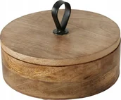 Pudła i pojemniki do przechowywania - Boltze Pudełko okrągłe KABIR, drewno mango, Ø 19 cm - miniaturka - grafika 1