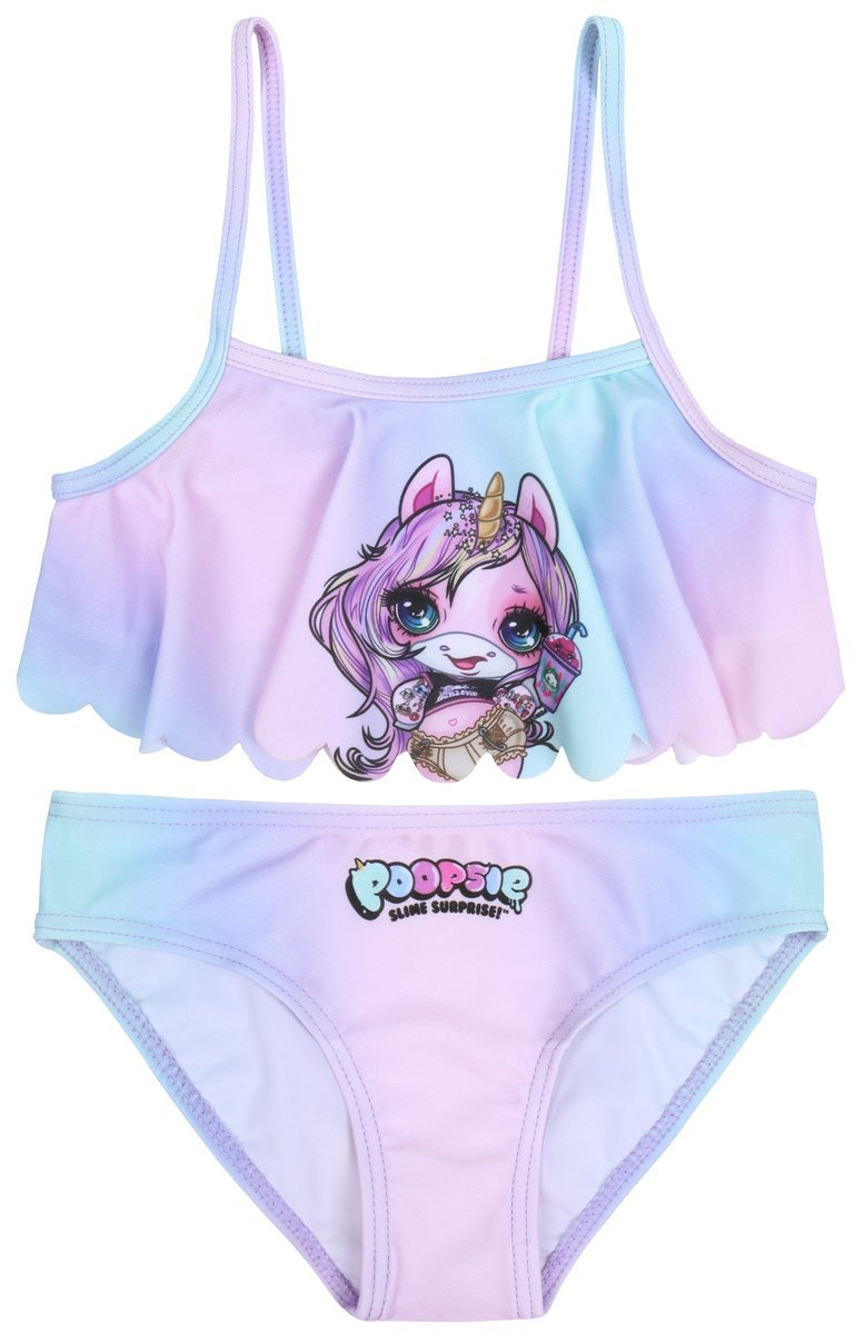 Pastelowy, dwuczęściowy kostium kąpielowy POOPSIE 5-6 lat 116 cm