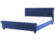 Łóżka - Łóżko wodne welurowe 160 x 200 cm niebieskie AVALLON Lumarko - miniaturka - grafika 1