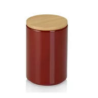 Pojemniki kuchenne - Pojemnik kuchenny, ceramika/bambus, 0,7 l, śred. 10 x 15 cm, czerwony kod: KE-15270 - miniaturka - grafika 1