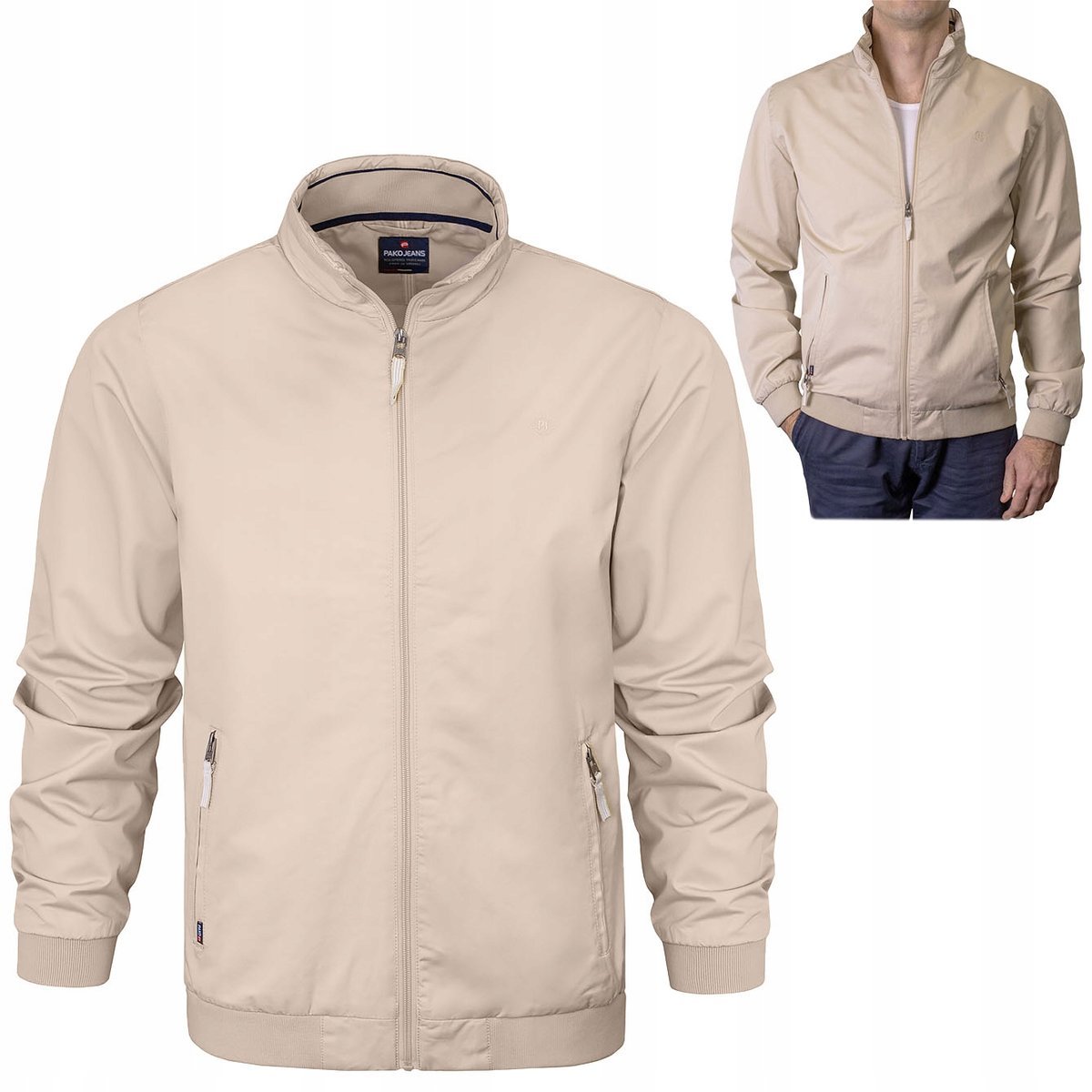 KURTKA męska przejściowa miejska bez kaptura TRX BEŻOWA 2XL Pako Jeans