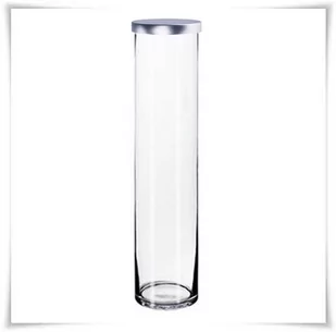 Pojemnik szklany cylinder H-50 cm D-10 cm z pokrywką metalową - Wazony i flakony - miniaturka - grafika 1