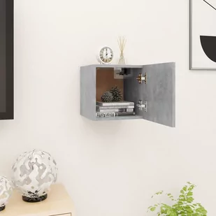 vidaXL Lumarko Wisząca szafka telewizyjna, szarość betonu, 30,5x30x30 cm 804493 - Szafki RTV - miniaturka - grafika 1