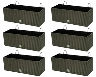 6x Doniczka balkonowa 51cm + uchwyty / haki, nawadniacz Skrzynka na balkon - Donice 6x Doniczka balkonowa 51cm + uchwyty / haki, nawadniacz Skrzynka na balkon - Donice - miniaturka - grafika 1