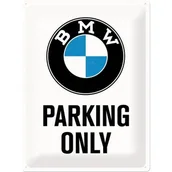 Dekoracje domu - Postershop Metalowa tabliczka 30x40 cm BMW Parking Only biała) - miniaturka - grafika 1