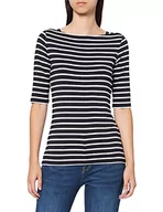 Koszulki i topy damskie - comma T-shirt damski, Wielokolorowy (Jersey Stripe 59g4), 46 - miniaturka - grafika 1