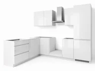 Meble kuchenne - Zestaw Mebli Kuchennych Alba 280X180-L Akryl Biały Połysk - miniaturka - grafika 1