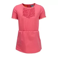 Sukienki i spódniczki dla dziewczynek - Dziewczęca sukienka z krótkim rękawem, różowy, rozmiar 92 - miniaturka - grafika 1