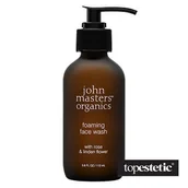 Żele do mycia twarzy - John Masters Organics Foaming Face Wash - Rose &amp; Linden Flower Żel do mycia twarzy z różą i kwiatem lipy 112 ml - miniaturka - grafika 1