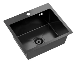 Quadron POP STALLOVE Zlewozmywak stalowy jednokomorowy 50*45*20 cm LUKE 100 SteelQ kolor PVD black metal - Zlewozmywaki - miniaturka - grafika 1