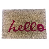 Wycieraczki - Wycieraczka ROZENBAL Hello Brązowo-czerwony - miniaturka - grafika 1