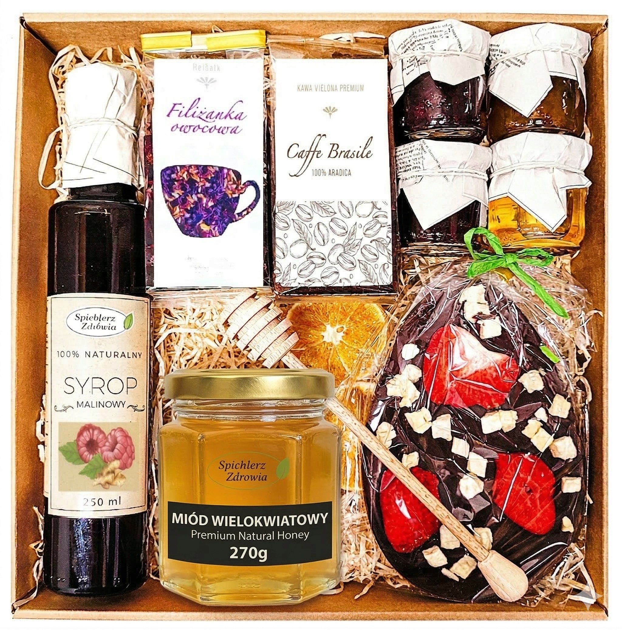 Kosz Prezentowy Upominek Herbata Miód Na Wielkanoc Jajko Czekolada