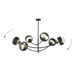 Emibig Hunter lampa sufitowa 6-punktowa czarna/transparentna 1101/6 - Lampy sufitowe - miniaturka - grafika 4