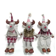 Ozdoby bożonarodzeniowe - Figurka tekstylna siedzący Renifer 50,8 cm - miniaturka - grafika 1