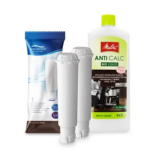 Zestaw MELITTA filtr Aqualogis AL-TES46 2szt, Odkamieniacz AntiCalc 250ml - Akcesoria i części do ekspresów do kawy Zestaw MELITTA filtr Aqualogis AL-TES46 2szt, Odkamieniacz AntiCalc 250ml - Akcesoria i części do ekspresów do kawy - miniaturka - grafika 1