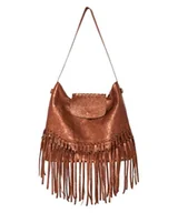 Torebki damskie - Joe Browns Damska zamszowa torba na ramię boho z frędzlami premium, brązowa, jeden rozmiar, Brązowy, Rozmiar Uniwersalny - miniaturka - grafika 1