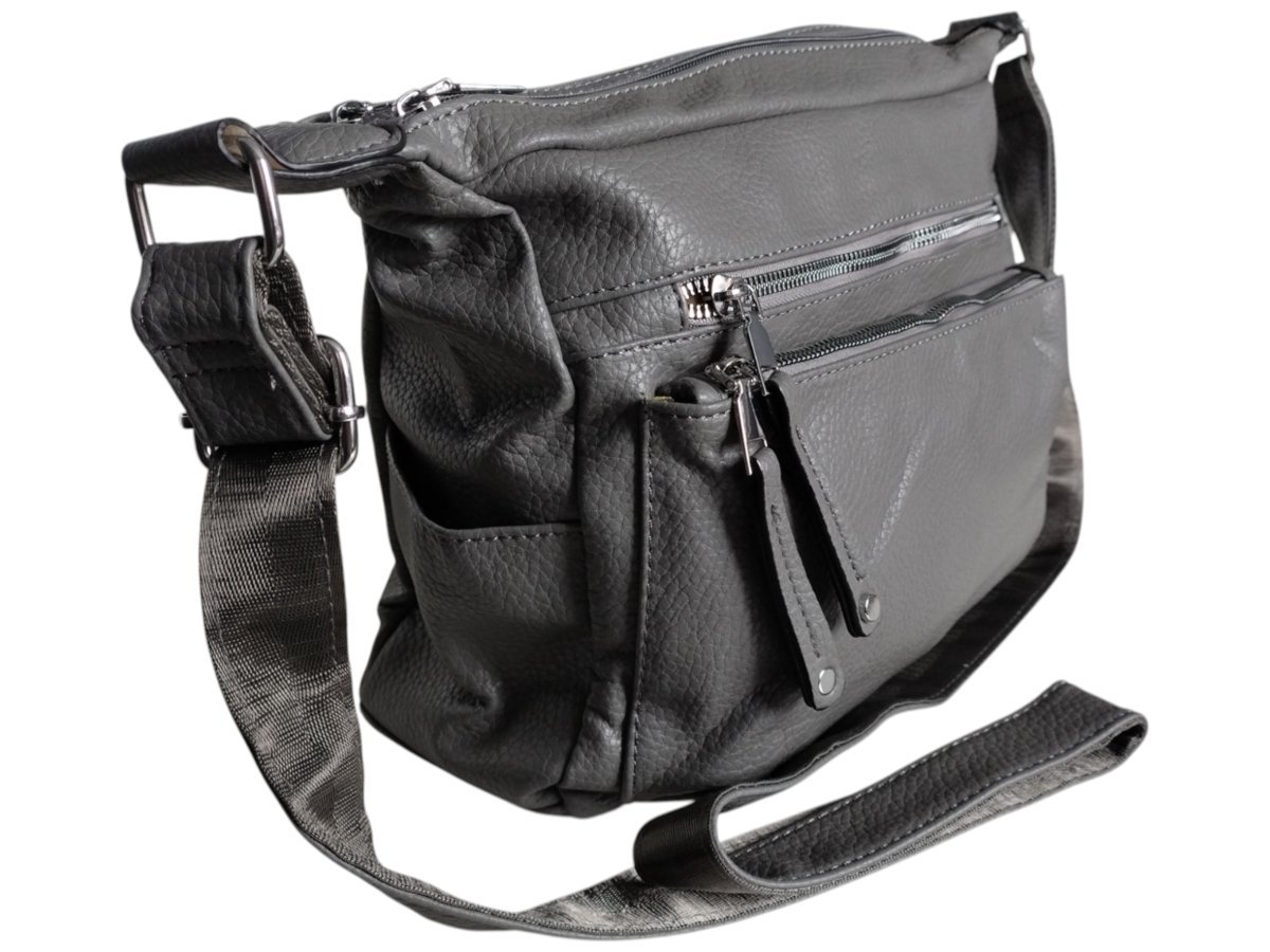 Torebka Damska, Miejska Stylowa Mała Listonoszka na Ramię, Kolor Szary