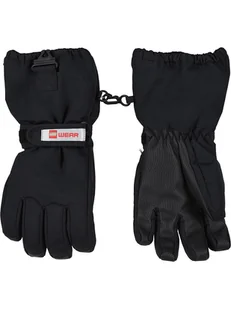 Legowear Rękawice narciarskie "Atlin" w kolorze czarnym - Rękawiczki dla dzieci - miniaturka - grafika 1