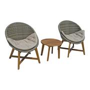Meble ogrodowe - Zestaw 2 foteli ogrodowych i drewnianego stolika ADDU Reno - miniaturka - grafika 1