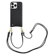 Etui i futerały do telefonów - Etui na telefon Selencia Nova z kablem i uchwytem na kartę do Apple iPhone 15 Pro Max - czarny - miniaturka - grafika 1