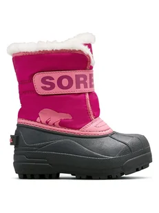 Sorel Kozaki zimowe "Snow Commander" w kolorze antracytowo-różowym - Kozaki damskie - miniaturka - grafika 1